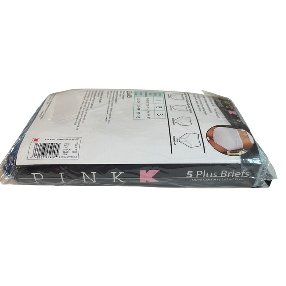 Kmart PINK Briefs Underwear Womens Plus Sz 13 Cotton 5 Pack Blue Purple Polka Do - Picture 7 of 14
